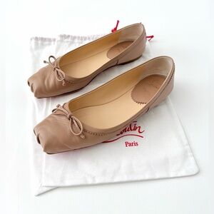 CHRISTIAN LOUBOUTIN | Mamadrague Blush Nappa Ballet Flats Red Sole EU 41.5 Bow